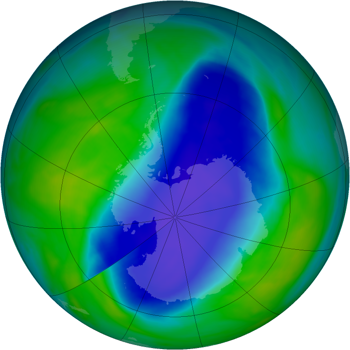 Antarctic ozone map for 18 November 2006